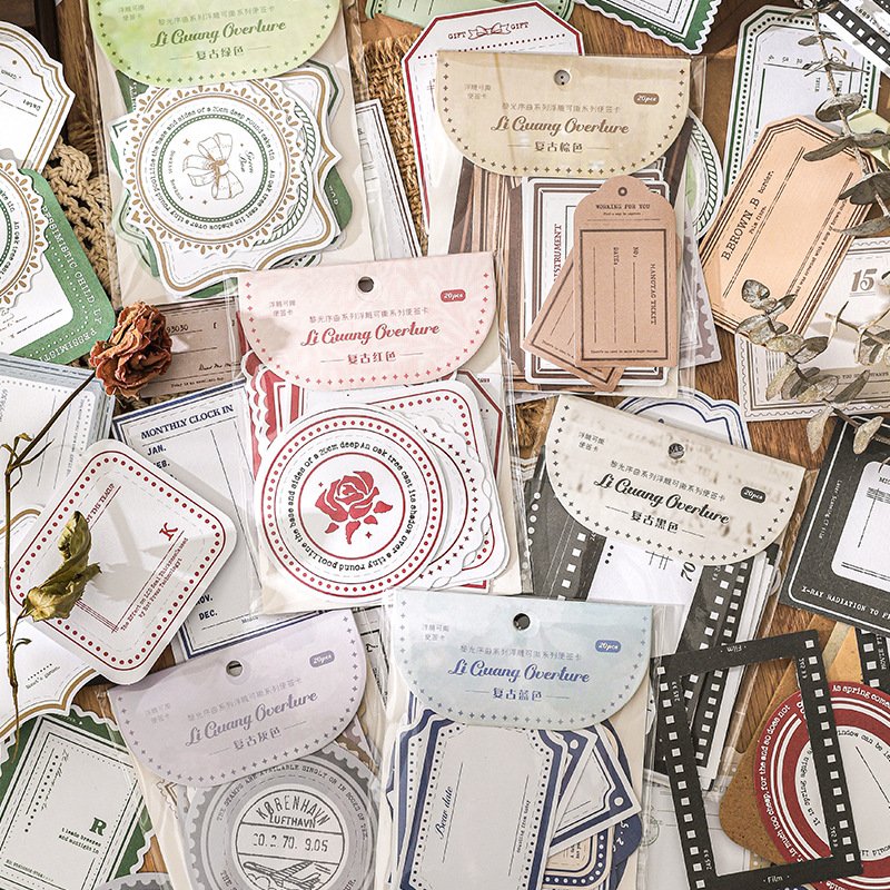 20 pieces/pack of embossed removable notes, Carly Light Overture series special paper notes, 6 options to choose from
