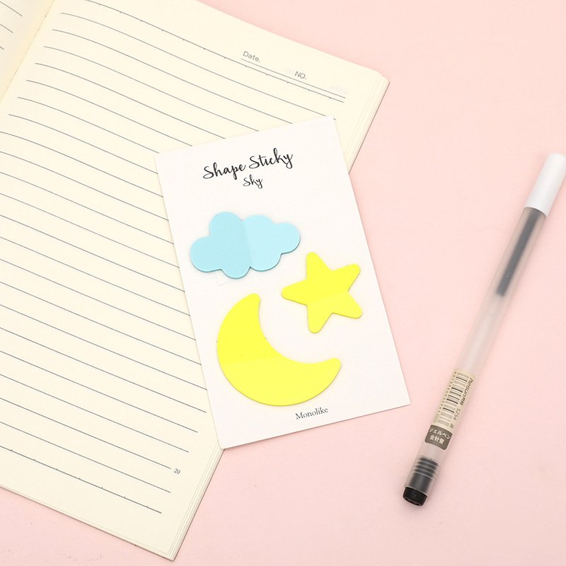 New PET Shape Sticky Notes Custom Index Tabs Sticker Post Note Flags Writable It Self Adhesive Page Markers Bookmark Ruler