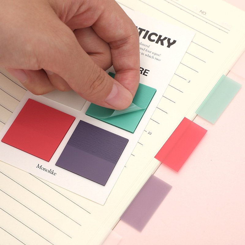 New PET Shape Sticky Notes Custom Index Tabs Sticker Post Note Flags Writable It Self Adhesive Page Markers Bookmark Ruler