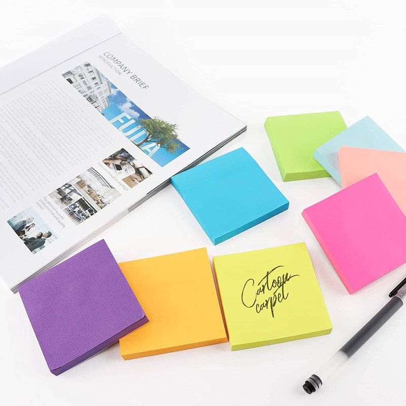 Hot sale neon 5 colors 76x76 500 sheets sticky note paper memo Customizable Factory direct supply Wholesale