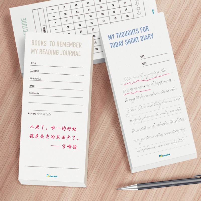 Simple Day Plan Book Creative Portable Week Plan Punch Card Memo pad Study Notebook 50 Sheets