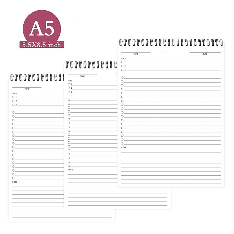 Custom Logo Printed Daily Weekly Memo Pad Planner To Do List Notepads With Spiral