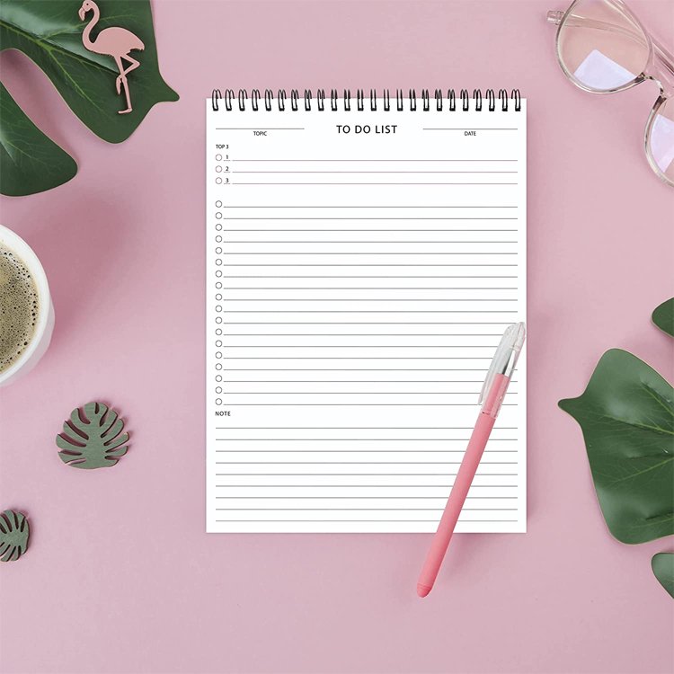 Custom Logo Printed Daily Weekly Memo Pad Planner To Do List Notepads With Spiral