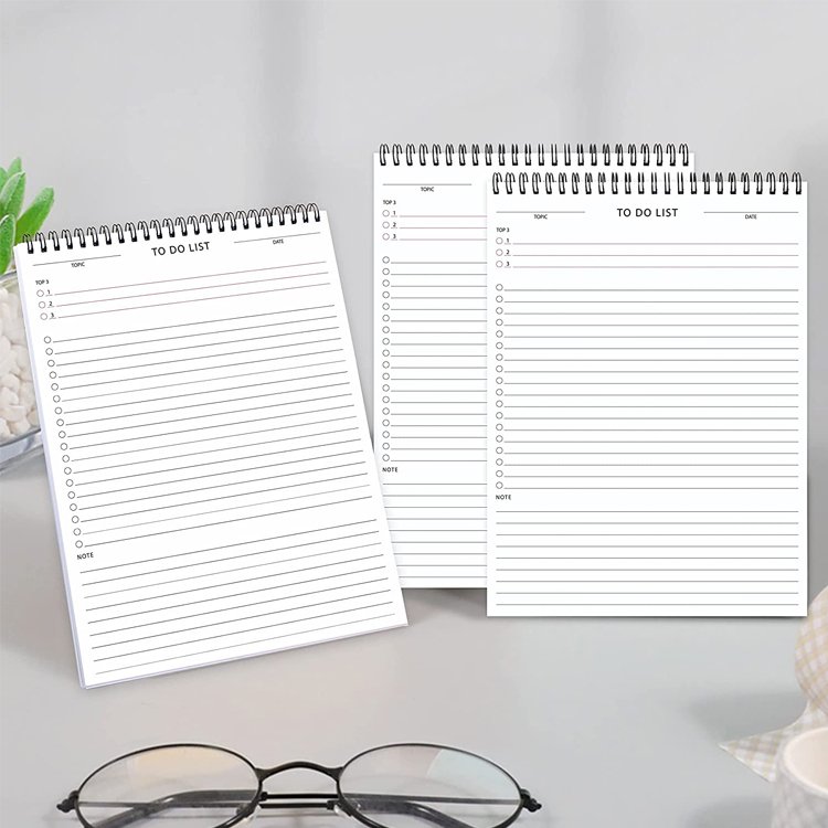 Custom Logo Printed Daily Weekly Memo Pad Planner To Do List Notepads With Spiral