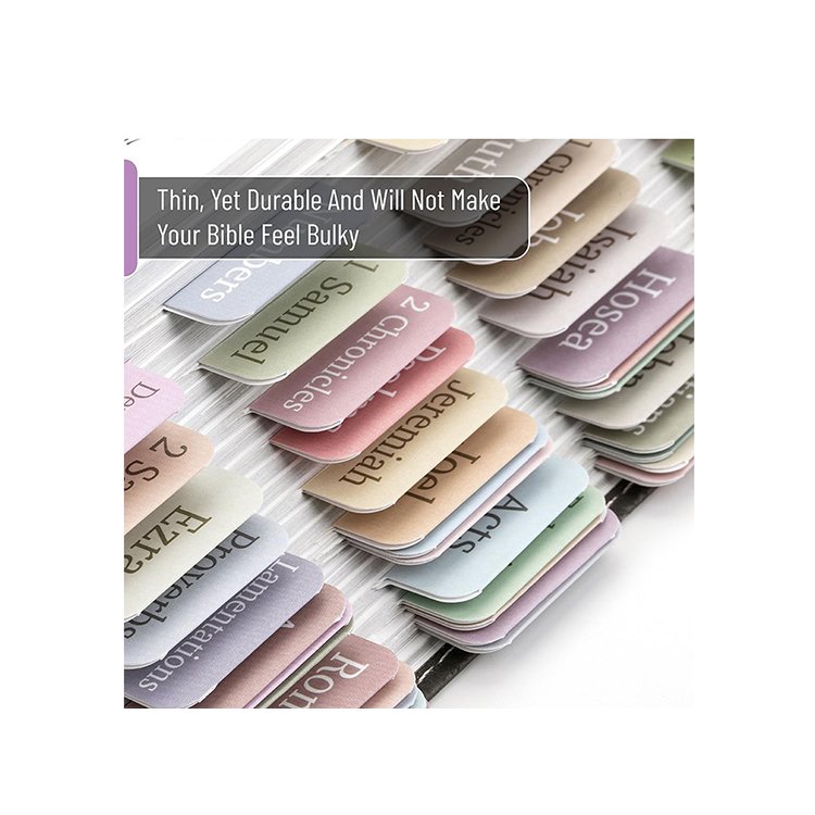 Supplier OEM colorful waterproof Durable Laminated Bible Tabs Bible Study Accessories Morandi minimal patterns for reading
