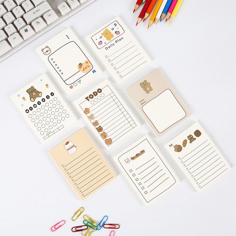 New Arrival Custom Animas Design 50 Sheets Office Supplier Home Accessory To Do List Notepad 7*10cm Sticky Notes Cute Memo Pads