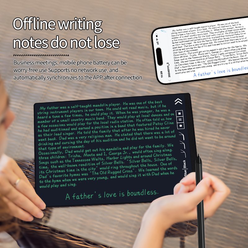 LCD Drawing Board A4 LCD Writing Tablet 14 Inch Business Pad Writing Tablet Sync Phone With Pen