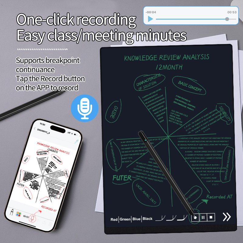 LCD Drawing Board A4 LCD Writing Tablet 14 Inch Business Pad Writing Tablet Sync Phone With Pen
