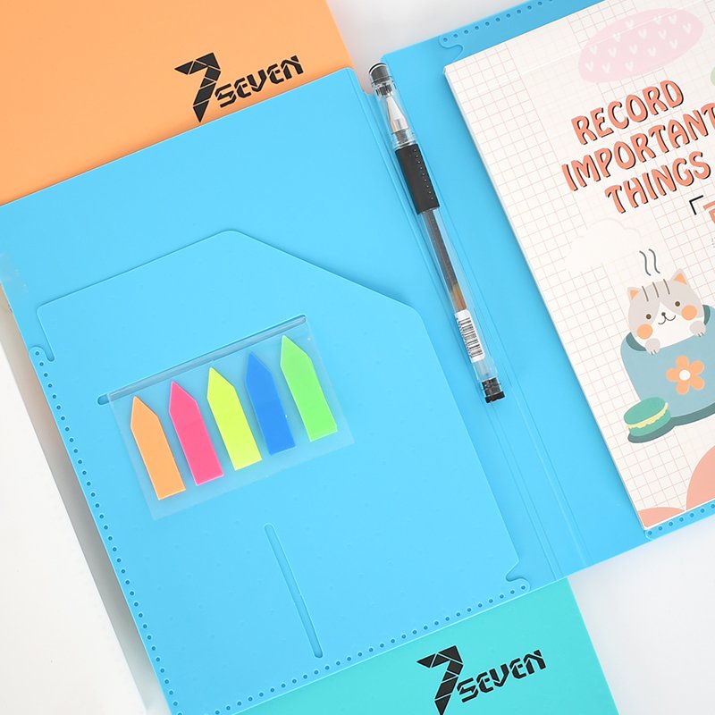 A5 Multifunctional Storage 80-Page Sticky Note Pad with Pen Hardcover in PP Cover-for School Office Gift