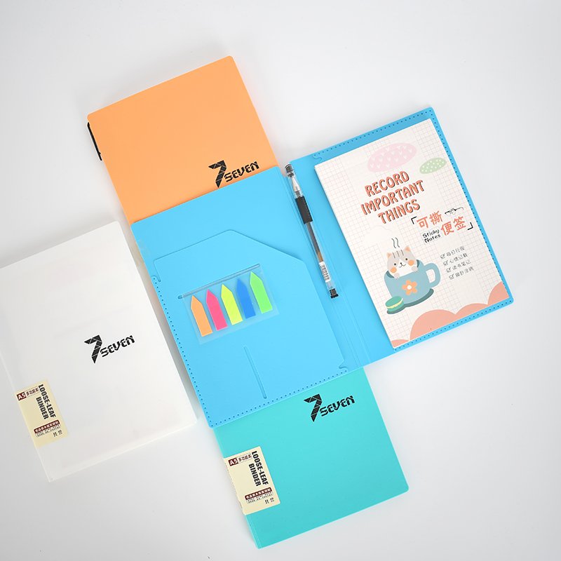 A5 Multifunctional Storage 80-Page Sticky Note Pad with Pen Hardcover in PP Cover-for School Office Gift