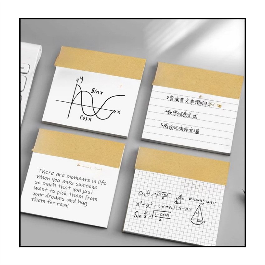 Custom Kraft Paper Notepad Primary Junior High School Students High-Appearance White Line Squares Can Be Torn Office Exam