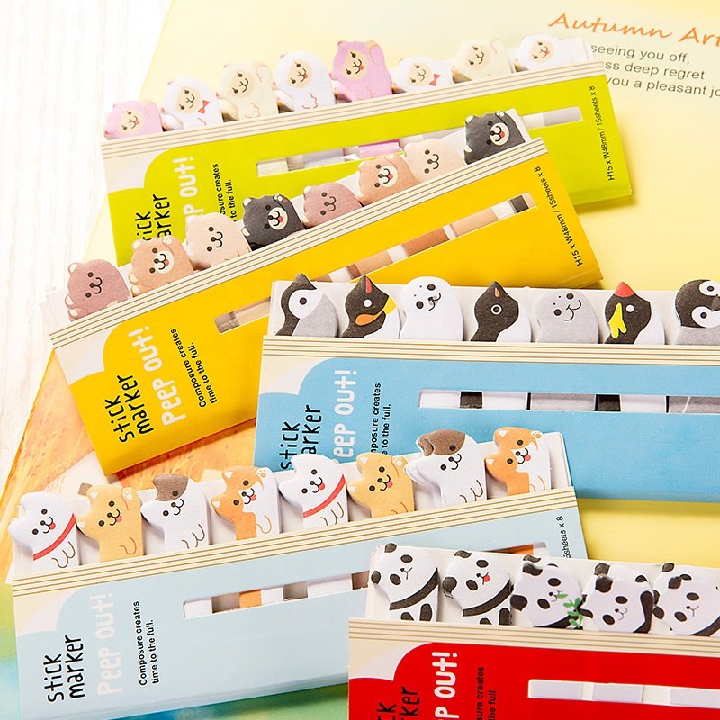 Creative Animal Note Sticky Kawaii Cute Paper Loose Leaf Notes Memo Note Set Memo Pads
