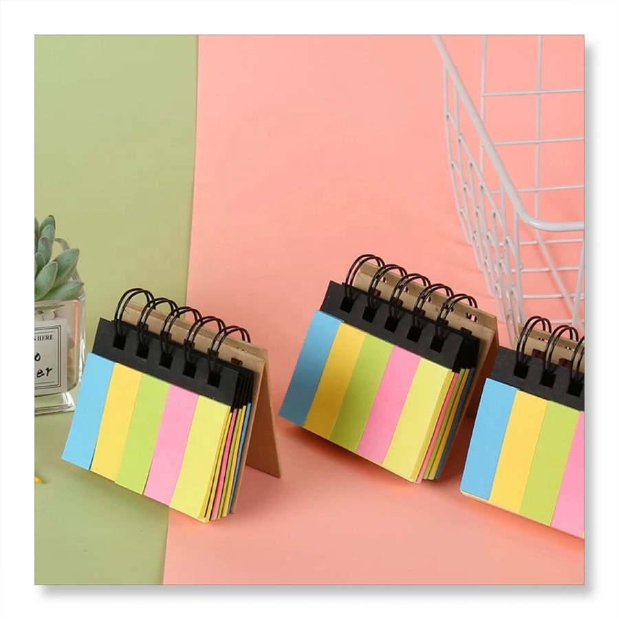 Custom Notes with Cute Little Strips High-Appearance Level Spiral Style Sticky Notepad Paper Cover Office Use Index Messages