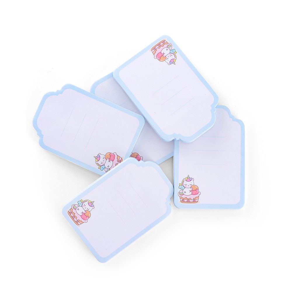Notepads Custom Logo Printed Lovely School Paper Stickers Index Sticky Note Irregular Cartoon Pattern Die Cut Sticky Note