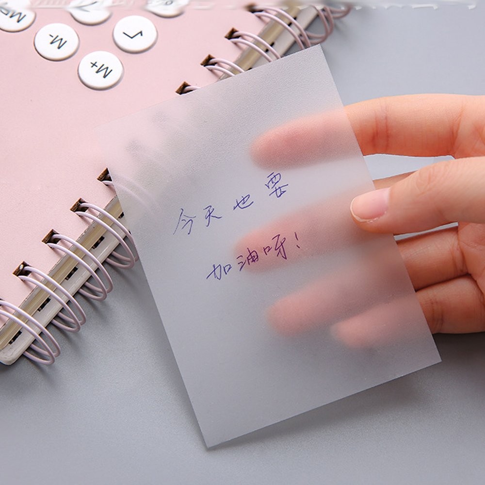 50 sheets Custom Transparent PET Clear Sticker Notes Sticky Memo Pad White Clear Notepads School Supplier YIWU Stationery