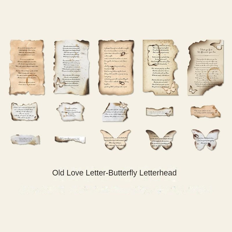 30pcs/pack special paper material package old love letter series material decorative collage bottoming stickers