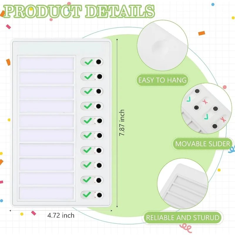 Wholesale Chore Chart for Kids Adults Checklist Board Detachable Message Board To Do List Plastic Memo Boards with 10 Cardstock
