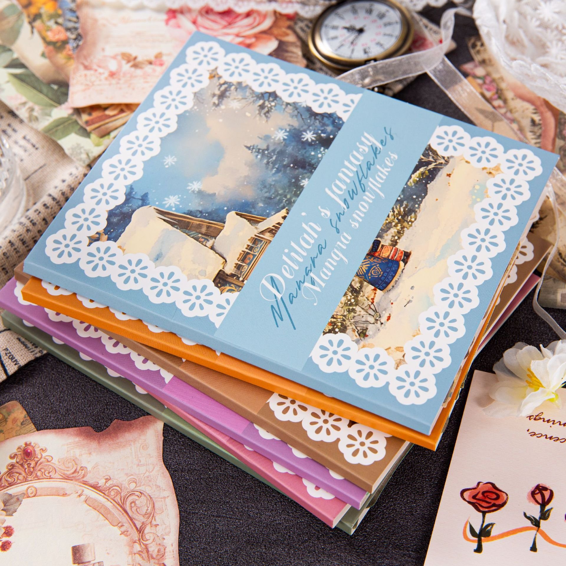 24 sheets of material paper per pack Daryl's Fantasy Series Vintage burnt style handbook material 6 types