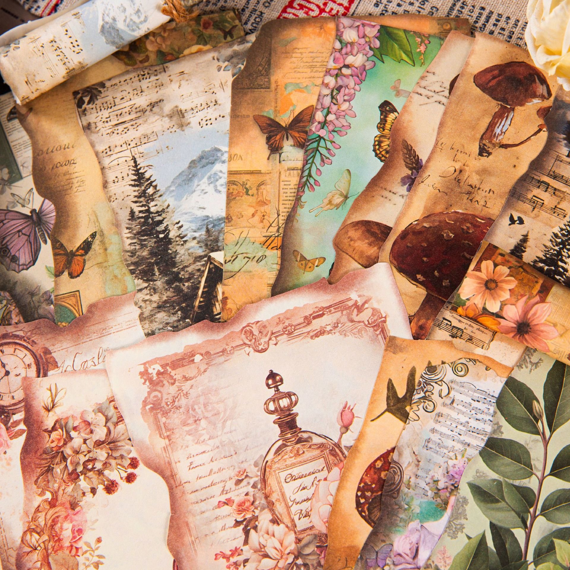 24 sheets of material paper per pack Daryl's Fantasy Series Vintage burnt style handbook material 6 types