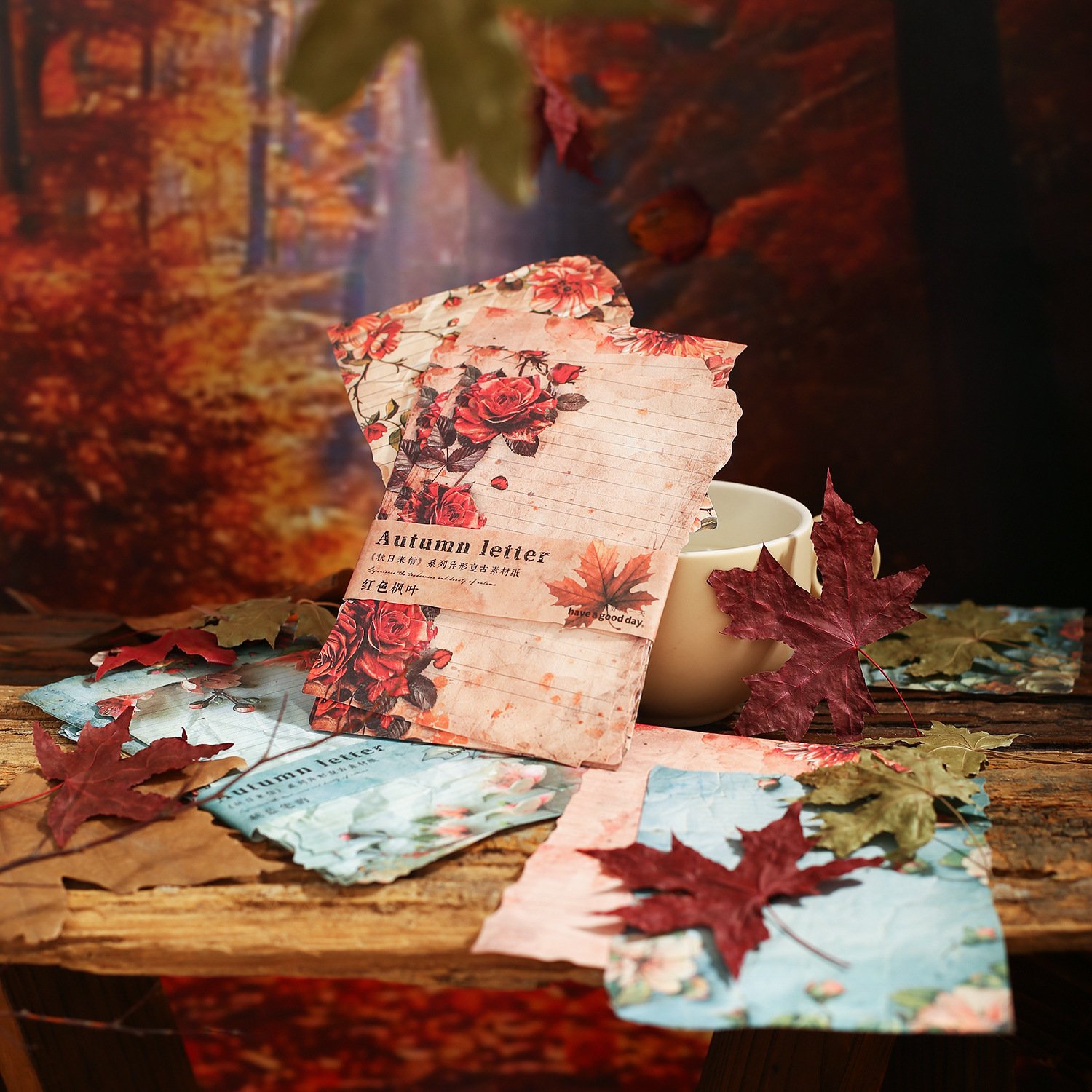 30 sheets per pack of material paper Autumn letter series Autumn theme shaped handbook material 6 models