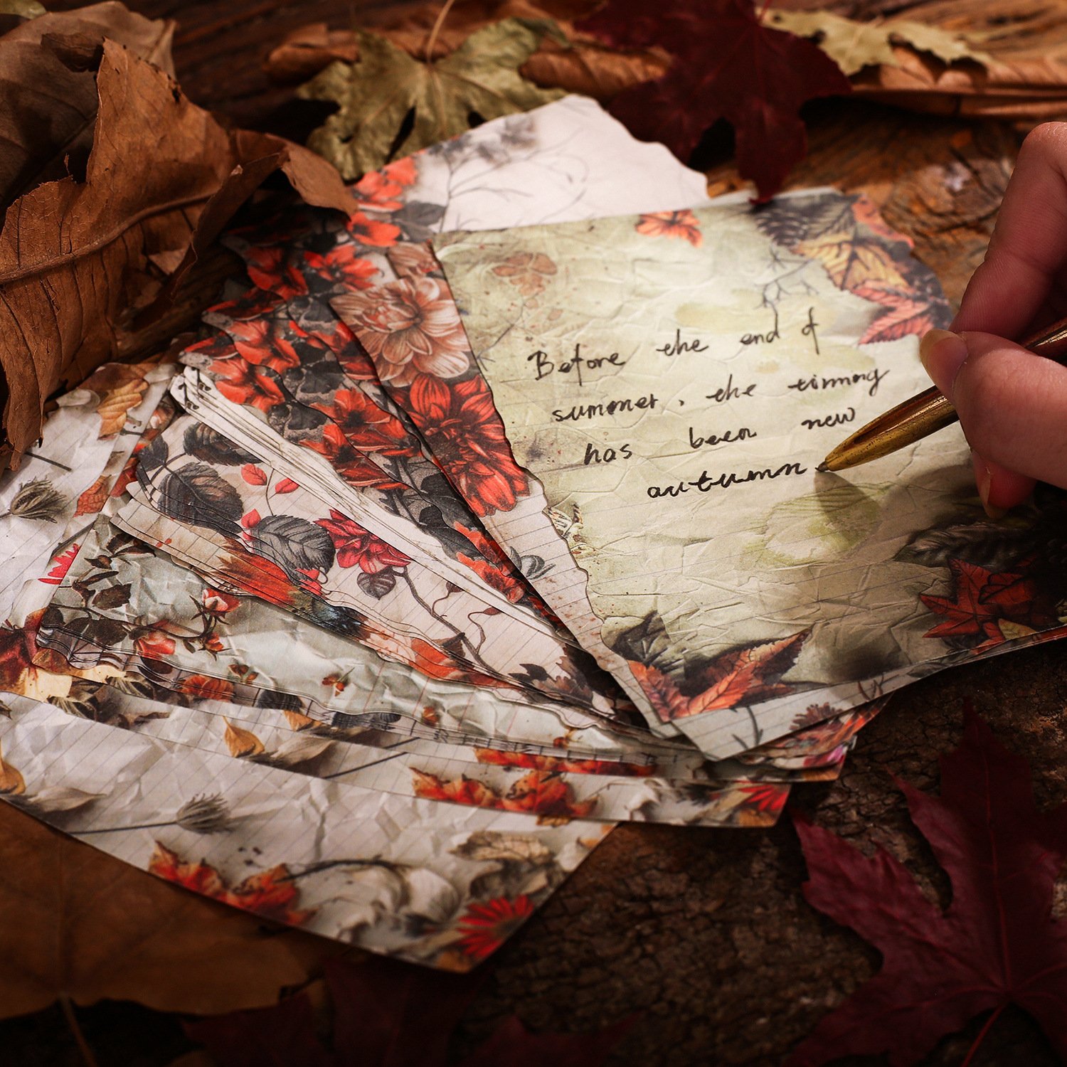 30 sheets per pack of material paper Autumn letter series Autumn theme shaped handbook material 6 models