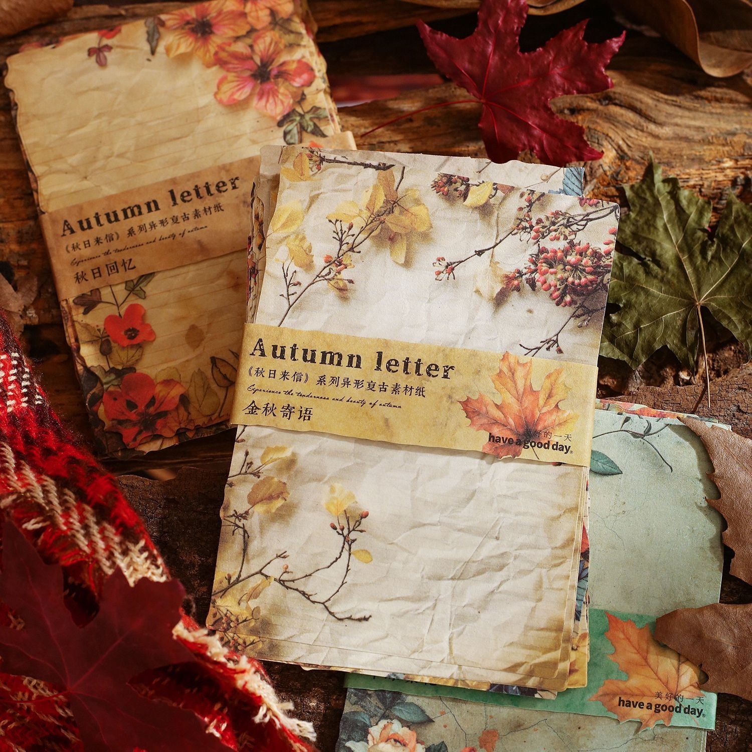 30 sheets per pack of material paper Autumn letter series Autumn theme shaped handbook material 6 models
