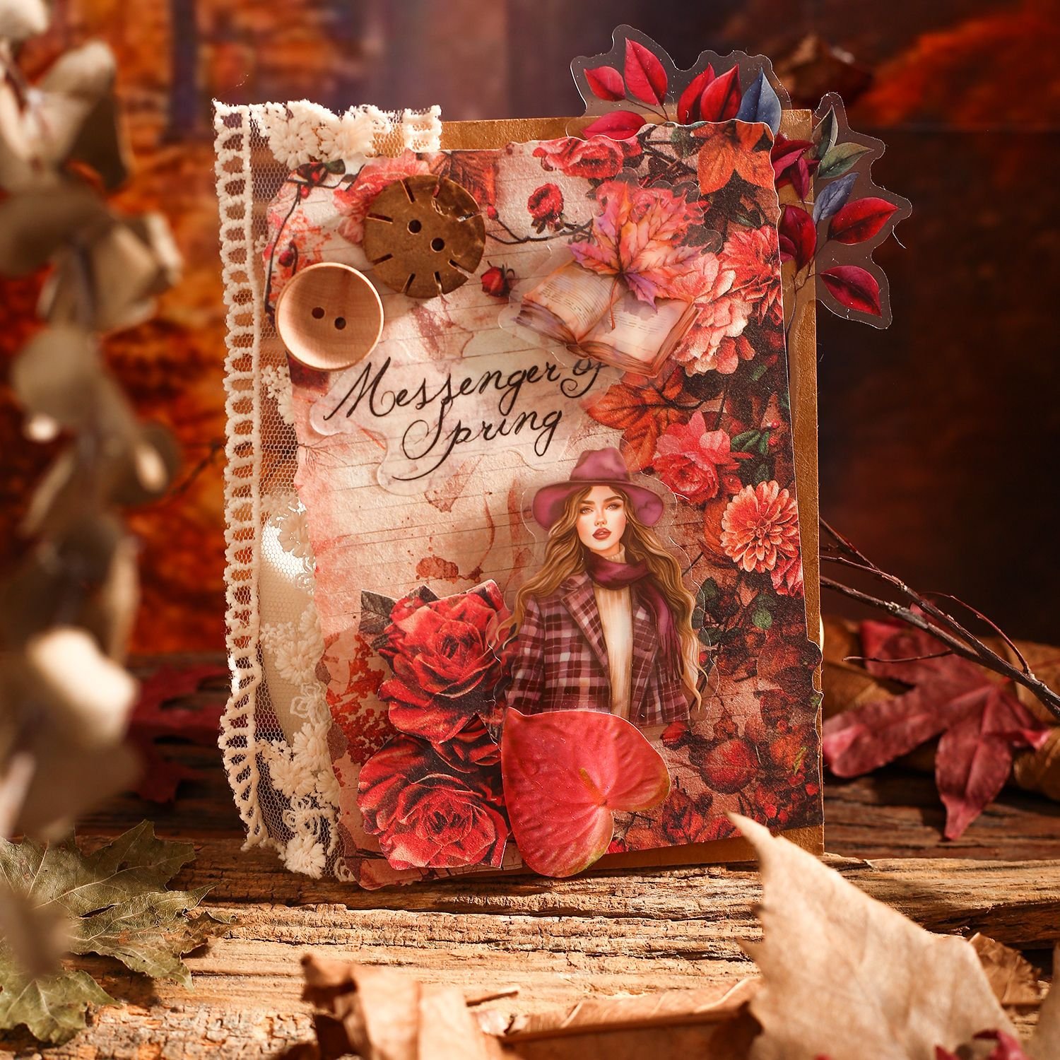 30 sheets per pack of material paper Autumn letter series Autumn theme shaped handbook material 6 models