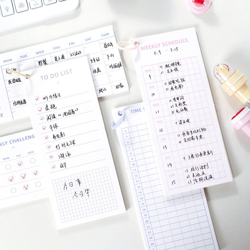Classic office school agenda planner memo pad top ring weekly monthly time schedule note pad stationery customize 10 sheets/pad