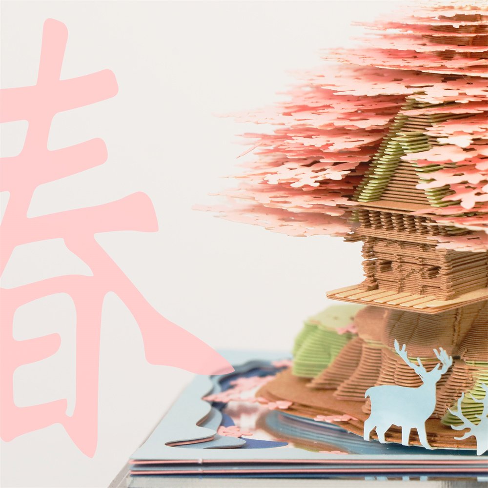 Exquisitely Crafted 3D Memo Pads Specialty Paper Notes Pink Green Color Tree House Paper Engraved Sticky Notes