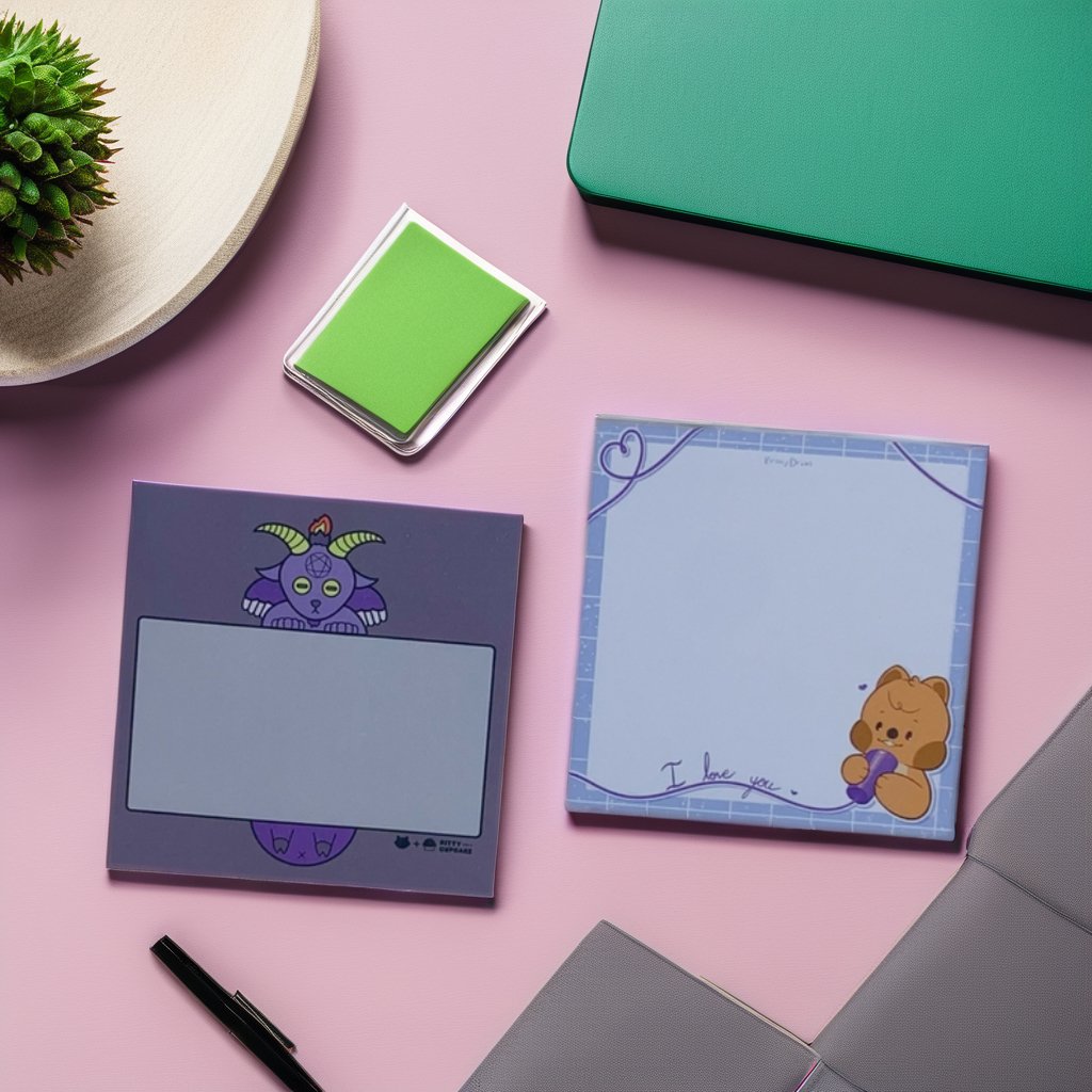 Big Pastel Color Kawaii Products Cute Stationary Notepad With Cover Die Cut Gradient Maquina Sticky Notes 3X3 inches page