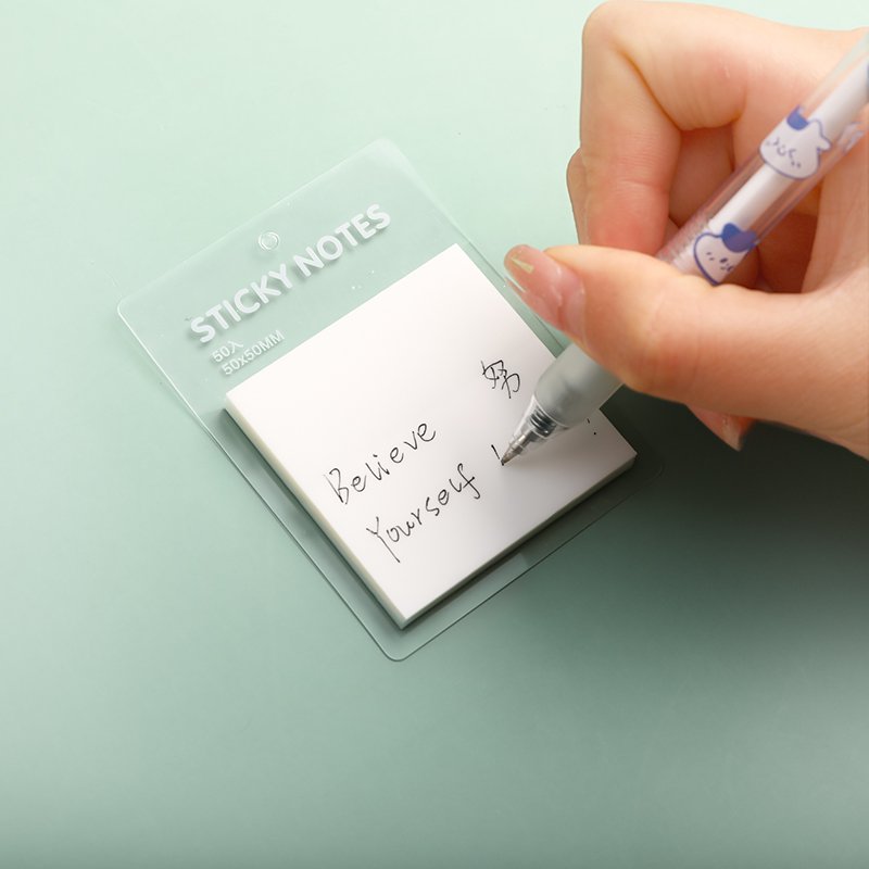 STICKERS PUNK 50 Sheets/pack Translucent Colored Clear Sticky Note Waterproof Adhesive Memo Pad for Reading Studying 04201