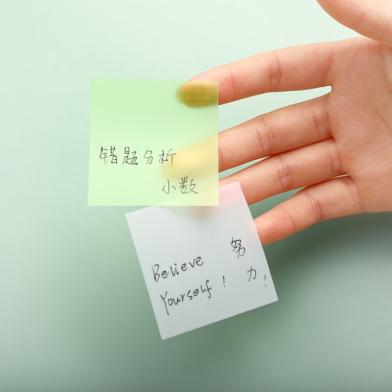 STICKERS PUNK 50 Sheets/pack Translucent Colored Clear Sticky Note Waterproof Adhesive Memo Pad for Reading Studying 04201