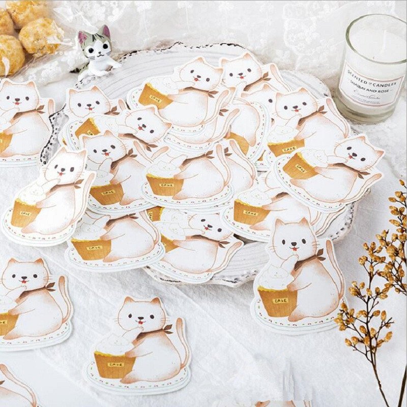 30pcs/pack Kawaii Animal Series Fold Notes Fox Cat Mini Sticky Note Tabs Notebook Label Sticker Children School Office Supplies