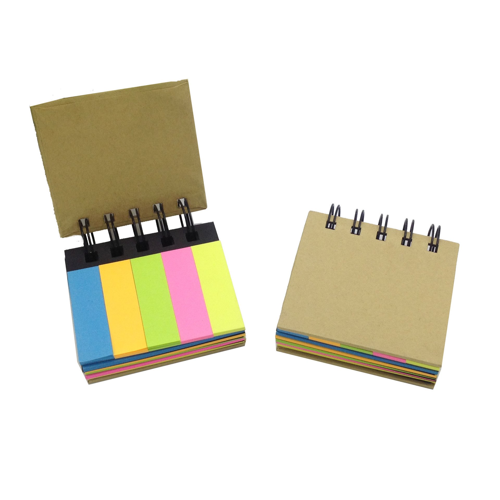 Custom printing Pocket Size Spiral Sticky Note Pad Mini Kraft Paper Notepads for office