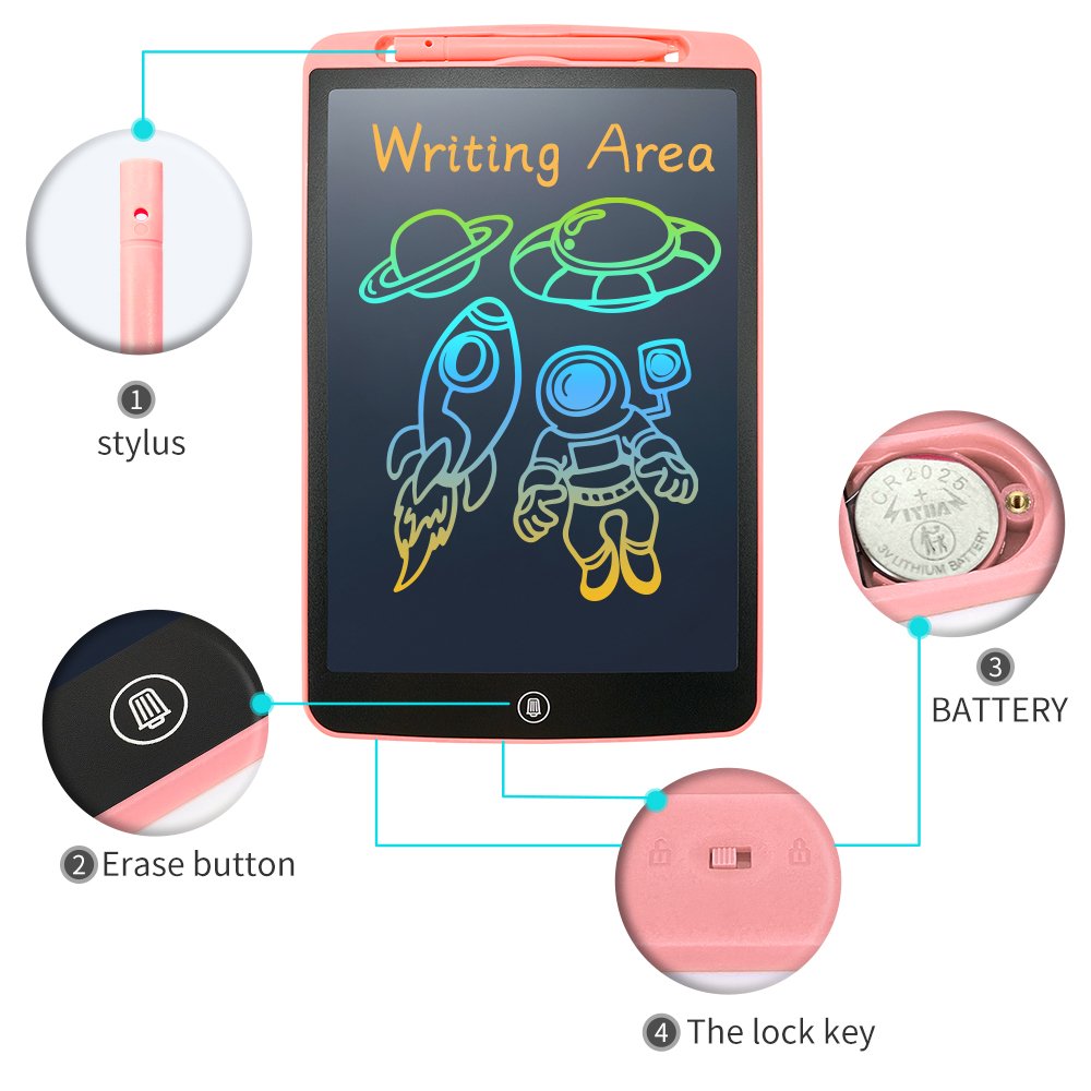 12-inch tablets kids lcd writing tablet drawing boards European Quality Standard EN62115 Children's Learning Color Doodle Board