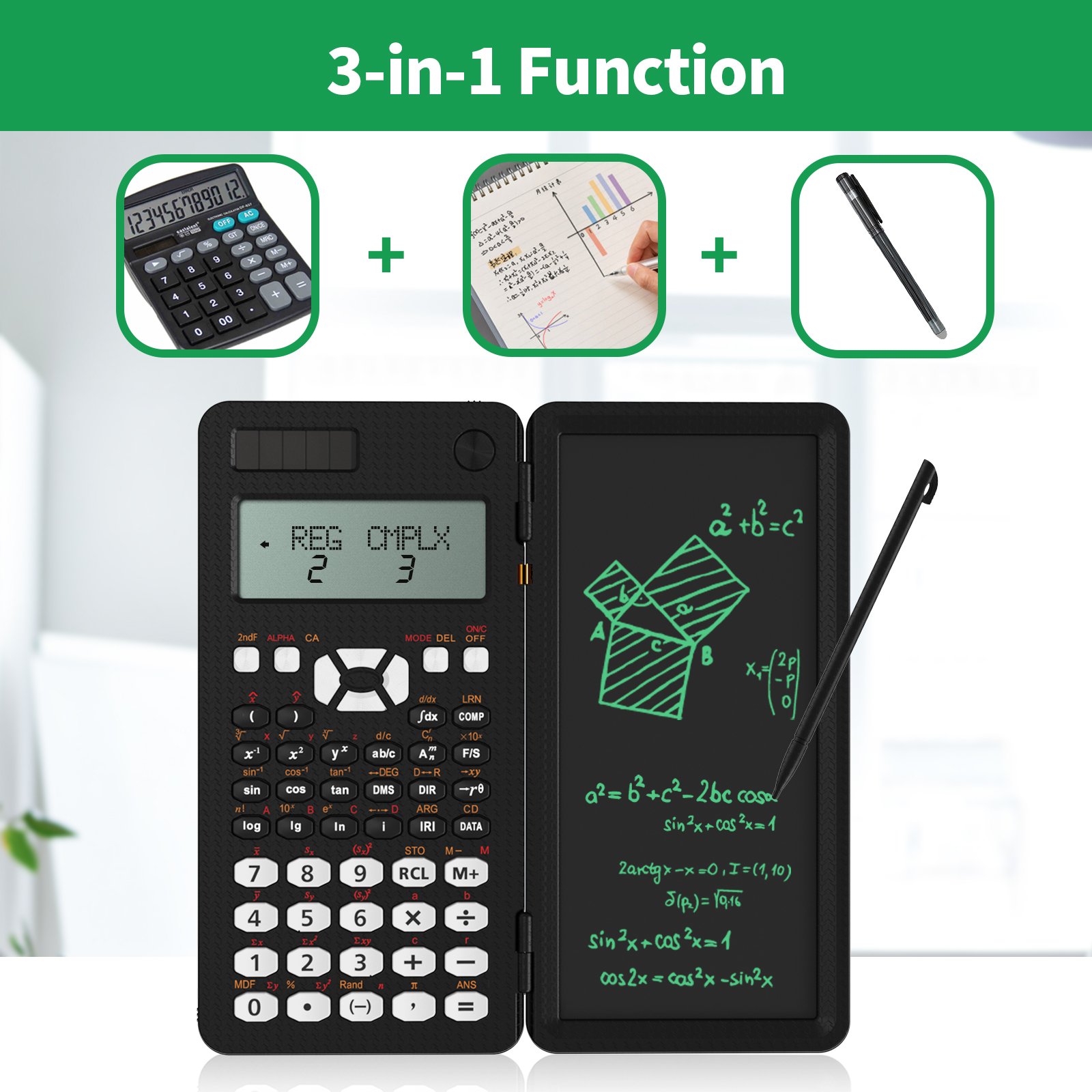 Newyes Digits Memo Pad Digital Drawing Board Electronic Scientific Calculator Notepad LCD Writing Tablet