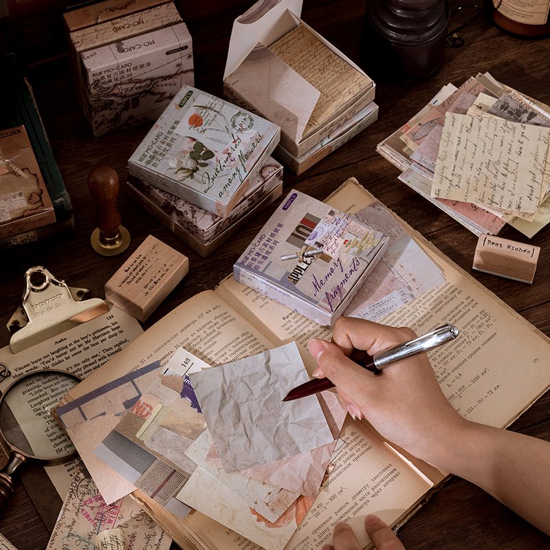 New Design 100pcs/pack Vintage Series Paper Momo Sticky Scrapbooking Notes Student Favor DIY Unique Gift Decoration 12models