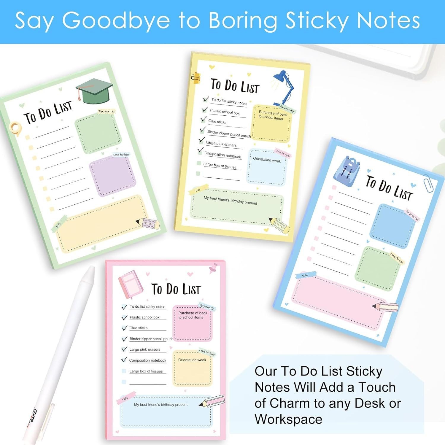 Spot promotion Sticky note Message note TO DO List planner Notepad self-adhesive Memo Pad Decorative sticker School supplies