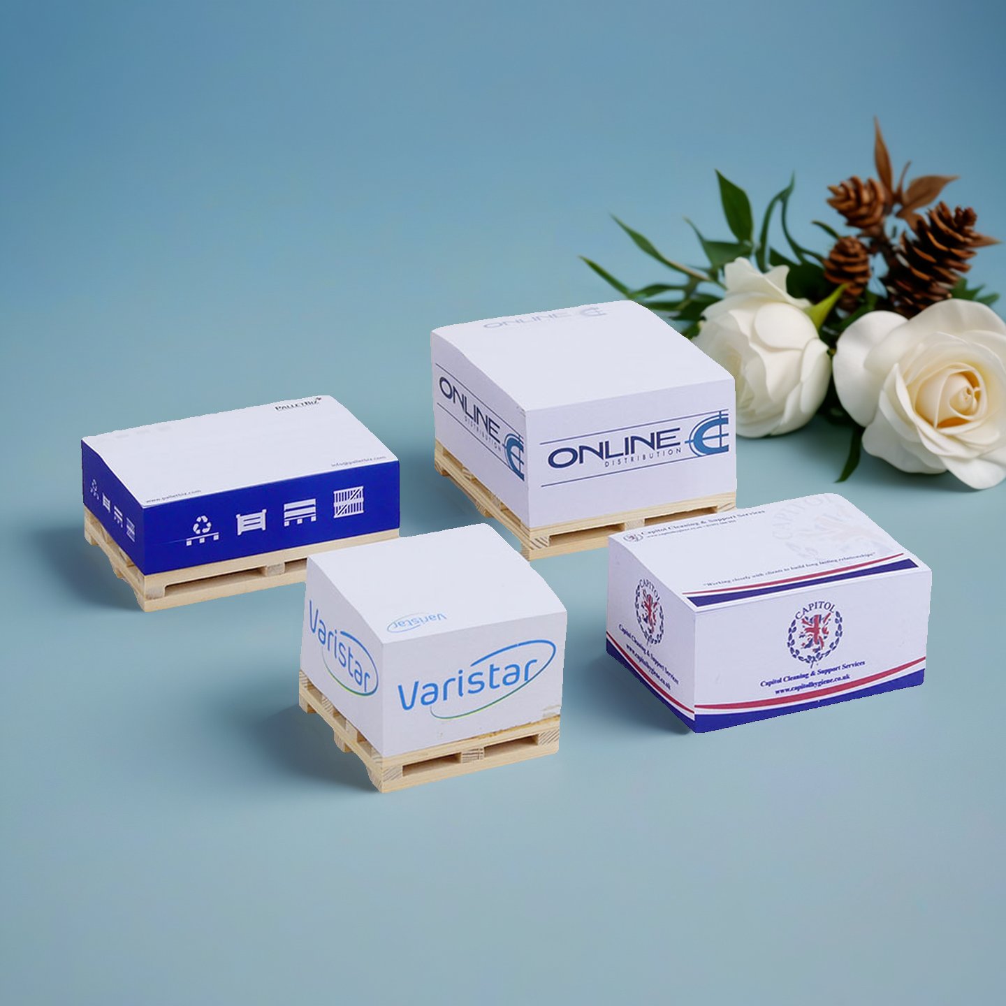 Custom Printing Sticky Notes Block With Your Own Logo Paper Cube Sticky Notes With Wooden Pallet Memo Pads Sticky Notes Cube