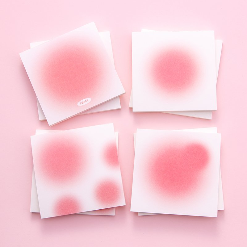 Gradient Blush Peach Halo Memo Pad Notepad Creative Sticky Message Note Stickers 50 Sheets