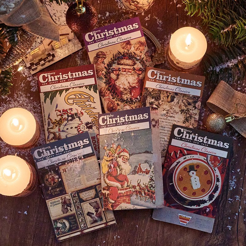 50pcs/pack material book Christmas carol Christmas theme handbook DIY material decoration