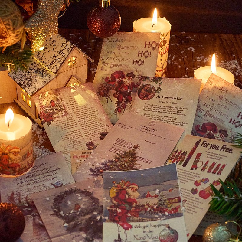 50pcs/pack material book Christmas carol Christmas theme handbook DIY material decoration