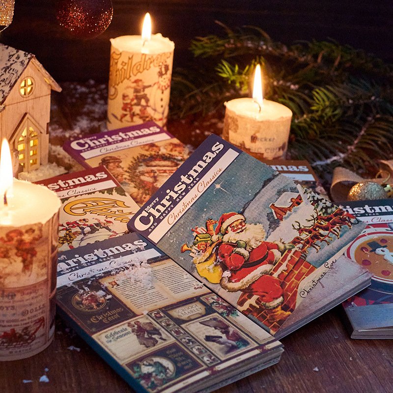 50pcs/pack material book Christmas carol Christmas theme handbook DIY material decoration