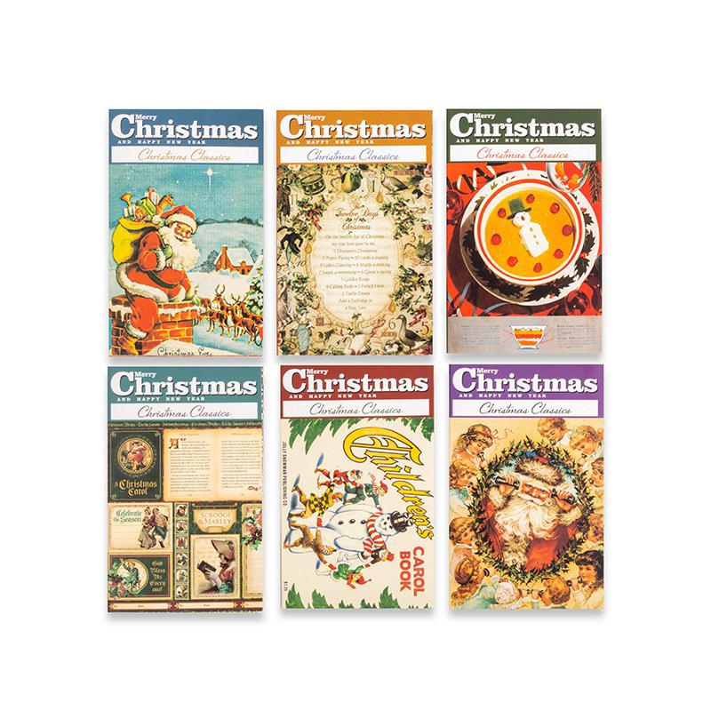 50pcs/pack material book Christmas carol Christmas theme handbook DIY material decoration