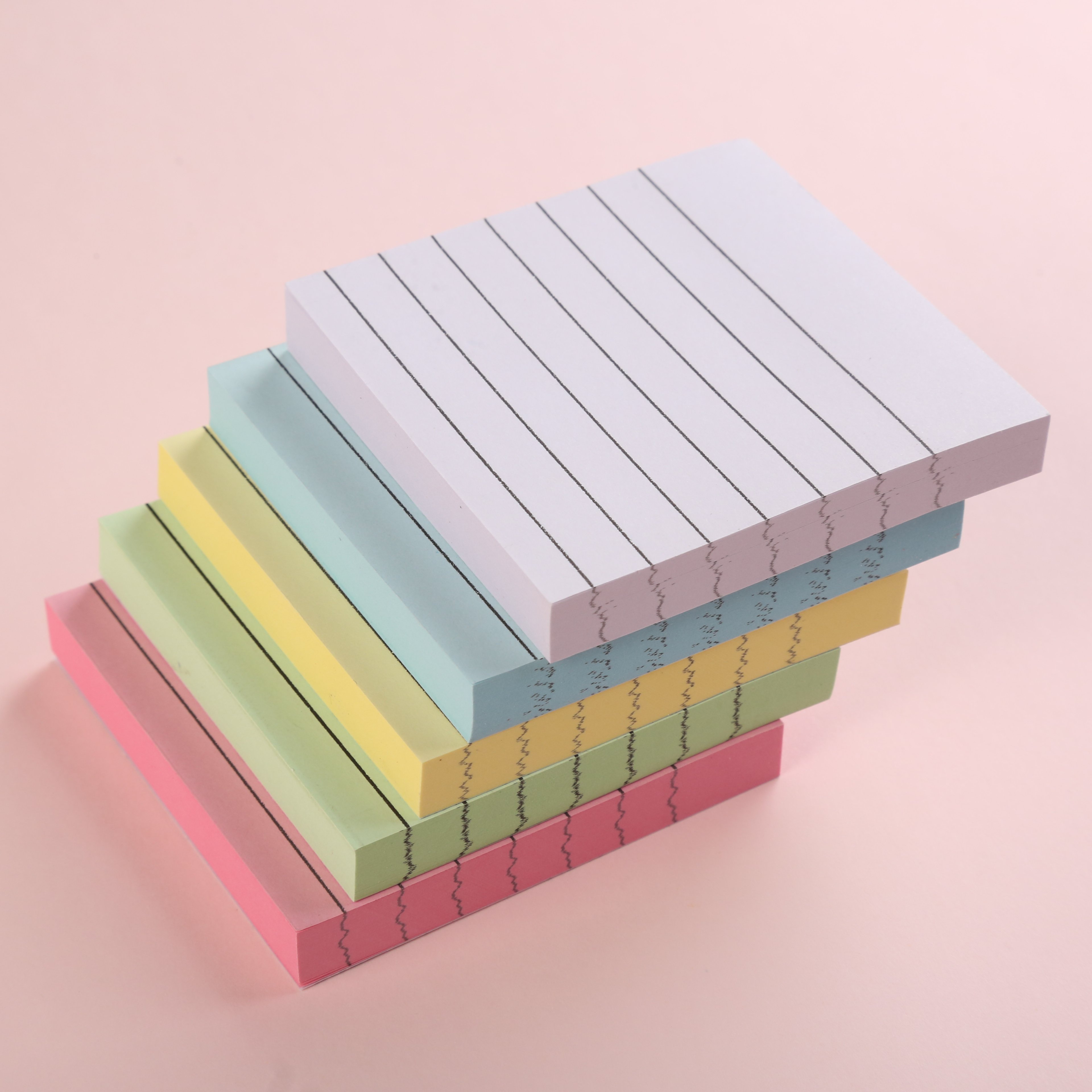3*3inch Stationery strong stickiness Custom Pastel color Note Pad School colorful stripe Memo Pad Office Sticky Notes