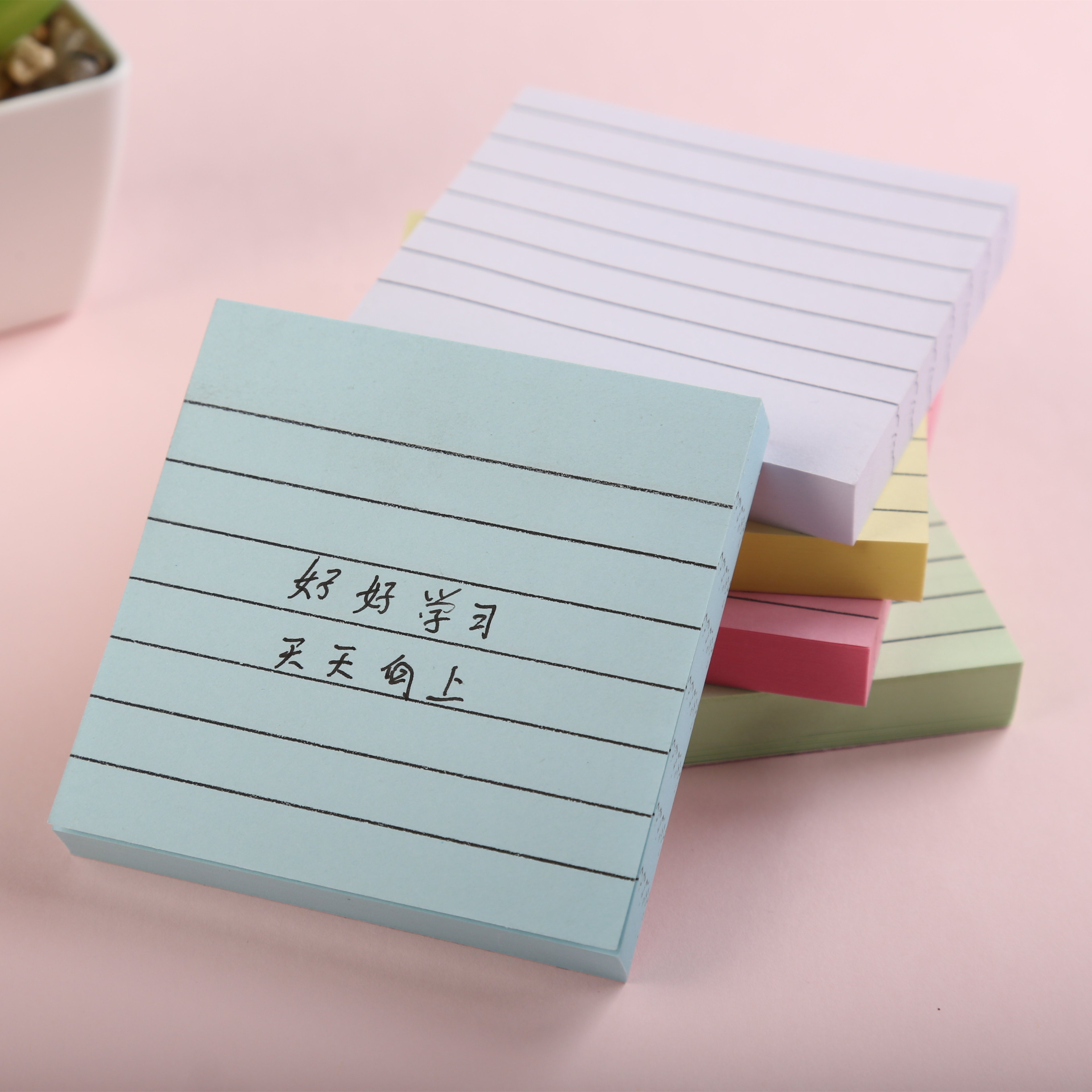 3*3inch Stationery strong stickiness Custom Pastel color Note Pad School colorful stripe Memo Pad Office Sticky Notes