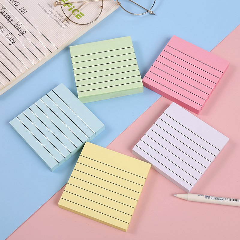 3*3inch Stationery strong stickiness Custom Pastel color Note Pad School colorful stripe Memo Pad Office Sticky Notes