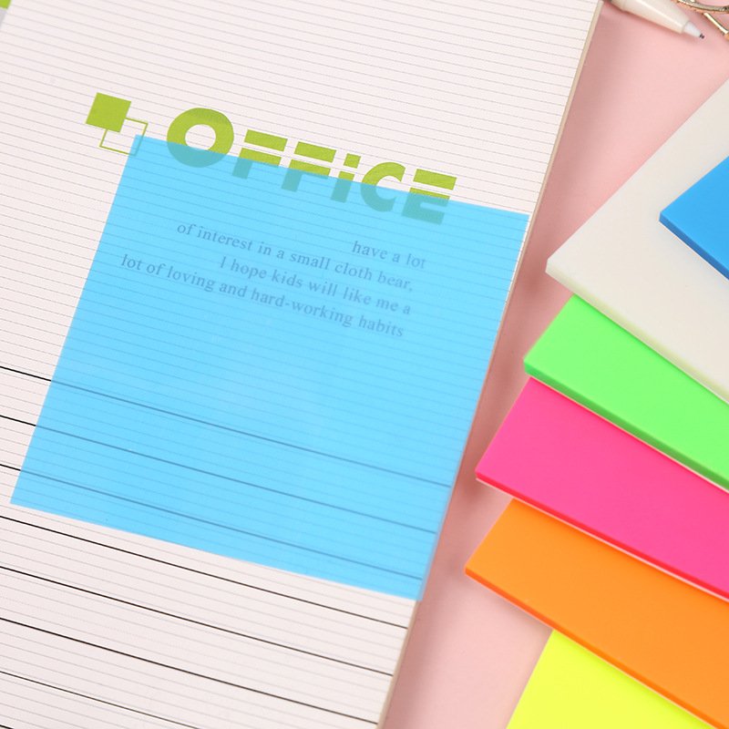 7.5*7.5cm 50sheets per pack Plastic Ins Style Simple N-time Color Transparent PET memo pads