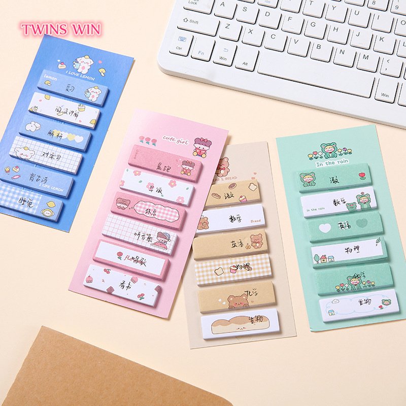 2023 Hote sale student color labels office memo pads high quality cute stationery sticky notes cartoon notebook 006A