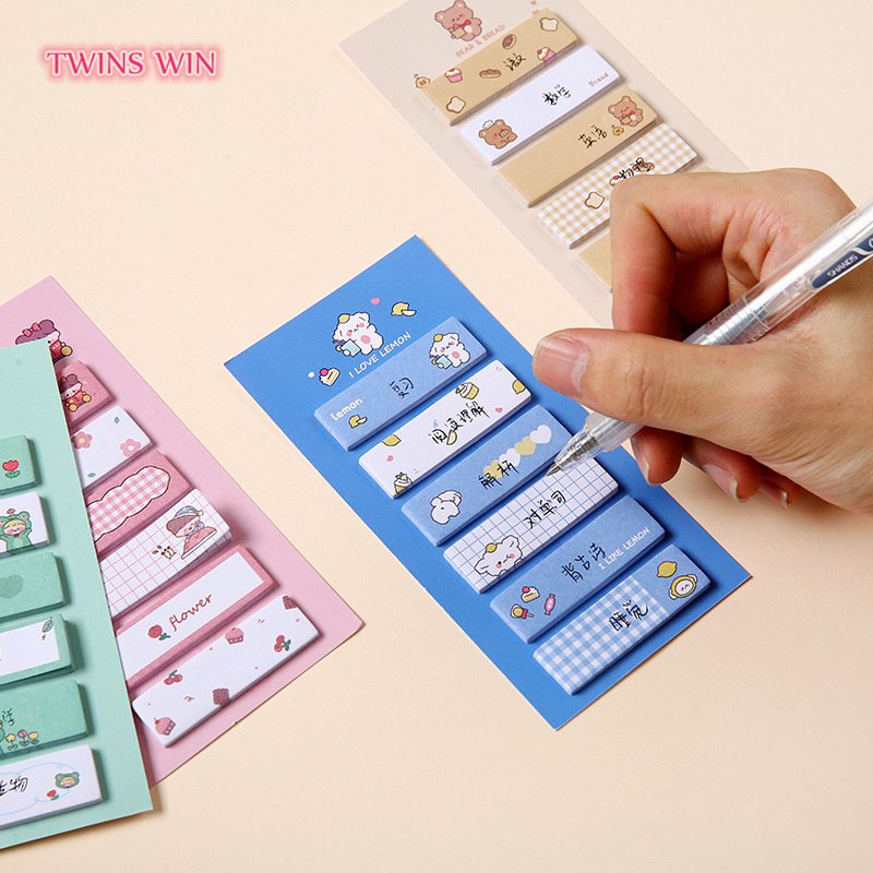 2023 Hote sale student color labels office memo pads high quality cute stationery sticky notes cartoon notebook 006A